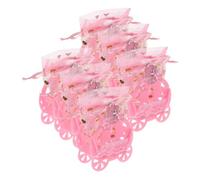 HOMSFOU 6 Pièces Boîtes à Bonbons DIY Calèche Citrouille avec Cordon de Serrage Boîtes Cadeaux Dentelle pour Mariages Showers et Halloween Rose