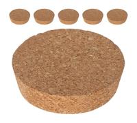 HOMSFOU 6 Pièces Bouchons en Liège Naturel pour Bouteilles en Verre, Bouchon Rond Lisse, Usage Polyvalent pour Vases Hydroponiques, Design Unique Marron pour Bureau et Mariage