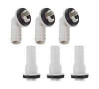 HOMSFOU 6 Pièces Kit de Raccord D'évacuation pour Climatiseur Extérieur Coude 15mm en Abs et Caoutchouc, Accessoires Solide et Intégration sans Couture pour Unité de Climatisation