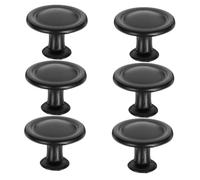 HOMSFOU 6 Pièces Lot de Boutons de Tiroir Ronds Aluminium Poignées Modernes pour Placards de Cuisine de Bureau et Armoire Surface Antitache Prise Confortable