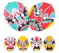 HOMSFOU 6 Pièces Masque D'opéra Chinois en Flocage Fait Main, Décoration Résistante à L'usure, Style Élégant et Mystérieux pour Fête Costumée ou Séance Photo Plusieurs styles