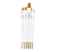 HOMSFOU 6 pièces Pinceaux de Peinture Nylon Blanc pour Acrylique Huile Aquarelle Gouache Set de Pinceaux Polyvalents pour Artistes Débutants et Professionnels