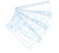 HOMSFOU 6 pièces Règles de Dessin Géométriques Bleu Gabarit pour Étudiants Outils de Traçage Technique pour Architecture et Bricolage