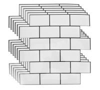 HOMSFOU 6 Pièces Stickers Mural Carrelage Adhésif PVC Blanc Noir Autocollants Muraux Imperméables Résistants Graisse pour Credence Cuisine et Salle de Bain Faciles à Poser Ni Joint