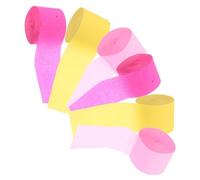 HOMSFOU 6 rouleaux Papier Crépon pour Décorations de Fête et DIY Serpentins Colorés pour Mariages et Événements Festifs Rose Jaune