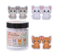 HOMSFOU 60 Cartes D'affirmations Positives pour Femmes Thème Chat Boîte Métallique Portable Cartes Encouragement et Pleine Conscience Présent Inspiration Anniversaire et Bureau