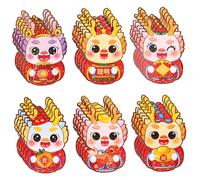 HOMSFOU 60 pièces Enveloppes Rouges Dragon pour An Chinois Enveloppes Cartoon Robustes avec Motifs Pochettes Décoratives pour Fête Printemps