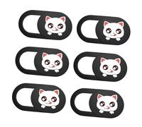 HOMSFOU 6pièces Cache Webcam Mignon Chat Protecteur De Confidentialité pour Ordinateur Portable Et Tablette Couverture Glissante Anti-Peeping Et Anti-Hacking