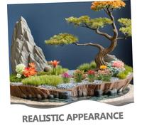 HOMSFOU 7 pièces Miniature Artificial Grass Tufts Flower Clusters for DIY Dollhouse Garden Decoration and Compact Craft Plants for Table Model Scenery