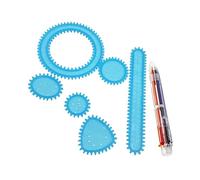 HOMSFOU 7 Pièces règle de dessin modèle de règle de courbe accessoires étudiants règle pour enfants Modèle de peinture Bleu