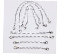 HOMSFOU 8 Pièces Kit Chaînes Rallonge Acier Inoxydable avec Fermoir Double Extrémité pour Extension Collier Bracelet DIY Bijouterie