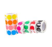 HOMSFOU 8 rouleaux Étiquettes Rondes Colorées Autocollantes Petits Stickers Adhésifs pour Décoration et Organisation Maison ou