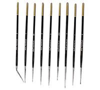 HOMSFOU 9 pièces Pinceaux Nylon pour Peinture Fine Kit Professionnel pour Aquarelle Gouache et Huile Pinceaux Ligne Précise pour Détails Miniature Facile à Transporter