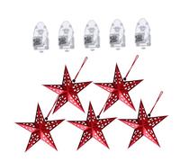 HOMSFOU Abat-jour de Noël à suspendre en papier avec mini lumières LED rouges et jaunes à piles Accessoires décoratifs pour décoration intérieure de