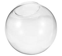 HOMSFOU Abat-jour Globe en Verre Transparent Teinte Claire, Diamètre 150 Mm, Grand Orifice 70 Mm, Abat-jour Suspendu de Remplacement pour Lampe, Diffuseur en Verre Semi-sphérique Adapté