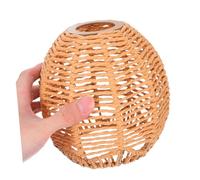 HOMSFOU Abat Jour Papier Tressé Rotin Naturel Suspension Corde Tissée pour Ventilateur de Plafond Diamètre Style pour Salon