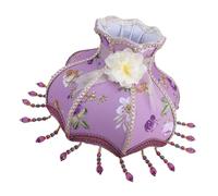 HOMSFOU Abat Jour Vintage Tissu avec Pendentif Fleur de Lilas Couvercle de Lampe Décoratif Facile à Installer pour Lampe de Chevet et Salon Élégance Durable