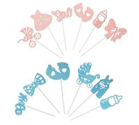 HOMSFOU Accessoire Déco Gâteau Gender Reveal en Papier, Design Créatif et Facile à Utiliser pour Fête Shower Garçon ou Fille, 1 Set Polyvalent