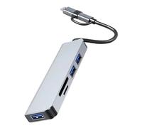 HOMSFOU Adaptateur Hub USB Multi-Port Compact USB avec Lecteur de Carte Mémoire pour Ordinateur Portable Transfert Rapide et Plug & Play