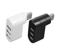 HOMSFOU Adaptateur USB 2.0 à 3 Ports Blanc en Plastique 2 Pièces Concentrateur USB et Stable pour Utilisation Simultanée et Disques U