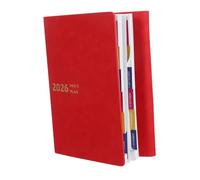 HOMSFOU Agenda Cahier Calendrier Journal Planificateur PU Cuir Rouge avec Onglets Mensuels Compact et pour Étudiants et Voyage