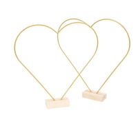 HOMSFOU Anneaux Métalliques de Cœur pour Loisirs Créatifs, Base en Bois, 2 Sets, Fer Solide, Décoration Maison et Tissage DIY, Support Cerceau pour Fleurs