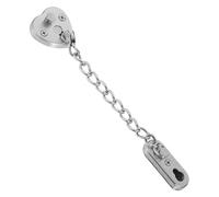 HOMSFOU Anti-theft Door Chain Lock No-drill Installation Adjustable Heart-shaped Stainless Steel Security Latch For Inside Doors For Home And Hotel Safety