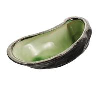 HOMSFOU Assiette en Céramique Forme Coquille D’huître, Couleur Vert Glace, Petit Format, Plateau de Service pour Apéritif, Assiette de Fête Polyvalente, Lave-vaisselle Compatible, Usage