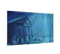HOMSFOU Autocollant Aquarium Décor Ruines sous-Marines Bleu pour Aquarium | Sticker Décoratif, Retrait sans Trace, Images Détaillées, Effet Réaliste, pour Bac en Verre