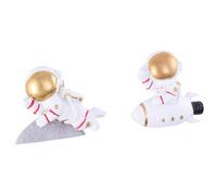 HOMSFOU Autocollants Muraux en Résine 3d Astronautes Blancs pour Prises Murales, Décor Créatif et Protecteur pour Chambre D'garçon et Filles, Lot de 2 Pièces
