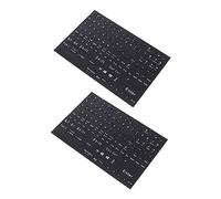 HOMSFOU Autocollants pour Clavier Anglais Universels Lot de 2 Résistants à l'usure Conception Complète pour Ordinateur Portable et Bureau Lettres Claires Facile à Appliquer