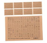 HOMSFOU Autocollants Tirelire en Bois Chiffres Grands, Autocollants D'argenté pour Garçon et Filles, Format 30 Feuilles, Suivi Financier Numérique, Budget 2000€, Défis D'épargne