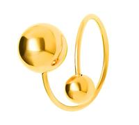 HOMSFOU Bague Ajustable pour Femme en Acier Inoxydable Perle Dorée, Anneau Créatif Mode, Bijou Chic pour Doigts, Accessoire Élégant pour Usage Quotidien et Présent Saint-valentin