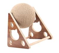 HOMSFOU Balle à Griffer en Bois Corde Sisal, Support d'escalade pour Chat, Griffoir Solide ’Escalade Intérieur, Fourniture pour Chats Actifs et Joueur