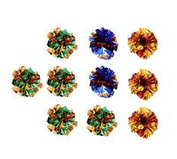HOMSFOU Balles Froissées D'intérieur pour Chats 10pcs Jouets Interactifs en Papier Couleur Aléatoire Multifonctionnels pour Amusement et Décoration de Fête