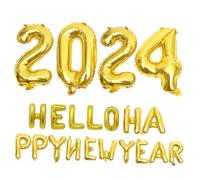 HOMSFOU Ballons Aluminium pour Fête Du Nouvel An Décorations Résistantes et Festives avec Ballon Happy Year Doré Accessoires pour Anniversaire et Fête