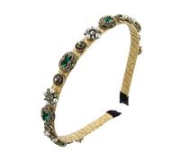 HOMSFOU Bandeau Baroque pour Cheveux Fleurs de Perles et Strass, Accessoire Confortable en Alliage pour Moments Importants et Chignon Élégant