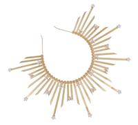 HOMSFOU Bandeau Doré Couronne Hérissée en Métal Léger, Accessoire Coiffure Déesse pour Femmes, Décoration de Tête Halloween et Cosplay, Bandeau Soleil Vintage pour Soirées et Événements