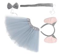 HOMSFOU Bandeau en Tissu Confortable Jupe Tutu Éléphant Oreilles et Queue Design Mignon Facile à Porter et Ne Glisse Pas pour Fêtes et Anniversaires