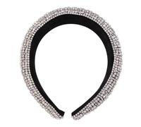 HOMSFOU Bandeau Femme en Cristal Baroque Argenté, Serrage-tête Résistant en Strass, Large Couvre-chef Décoratif pour Fête, Accessoire Cheveux Élégant et Lumineux, Présent Féminin