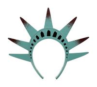 HOMSFOU Bandeau Statue Liberté pour Femme, Coiffe Couronne Américaine en Matière Douce, Accessoire Costume Patriote pour Fête de L’indépendance et Halloween, Décoration Cosplay