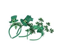 HOMSFOU Bandeaux Trèfle Vert Saint-patrick pour Femme, Lot de 3, Polyester Confortable et Facile à Coiffer, Accessoires Festifs pour Sorties Décontractées