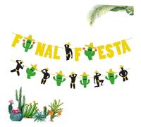 HOMSFOU Bannière De Fête Banderole De Carnaval Mexicain à Motifs De Cactus Drapeau Suspendu Décoratif