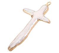 HOMSFOU Baroque Cross Pearl Charm Pendant Natural Irregular Freshwater Pearls For DIY Necklace Bracelet Earring Jewelry Making Accessories