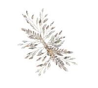 HOMSFOU Barrette à Cheveux de Feuille Strass, Pince à Cheveux Argentée pour Mariage, Cortège Nuptial et Fête, Accessoire Élégant pour Femmes et Anniversaires