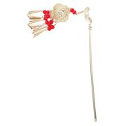 HOMSFOU Bâtonnet à Cheveux Chinois Vintage en Métal Lanterne Lumineuse et Pompon, Accessoire Polyvalent Confortable pour Mariages et Engagements