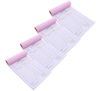 HOMSFOU Bloc de Factures Commerciales, Carnet de Bons de Commande 2 Parties, Papier Autocopiant, 4 Pcs, pour Commerce de Détail et Restaurants, Suivi des Commandes et Paiements