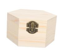 HOMSFOU Boîte à Bijoux Hexagonale en Bois Naturel Petite Boîte de Rangement Multifonction pour Bijoux Savons et Petits Objets DIY Coffret Présent Artisanal 1 Pièce