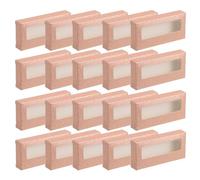HOMSFOU Boîte à Ongles à Presser 20 Pcs en Plastique Couleur Dorée Couvercle Transparent, Contenant Compact pour Faux Cils, Rangement Portable pour Extensions de Cils et Nail Art,