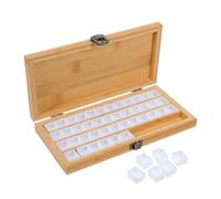 HOMSFOU Boîte à Palette Aquarelle en Bois de Bambou 48 Compartiments Couvercle, Organisateur Portable pour Peinture, Kit de Voyage Artistique Compact et Multifonction, Rangement